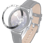 For Samsung Galaxy Watch 3 41mm / Silver Ring Black Letter