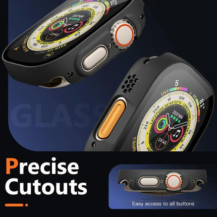 xDfind Tempered Glass Film Integrated PC Watch Cover, For Apple Watch Series 3 / 2 / 1 42mm - DealBuddy
