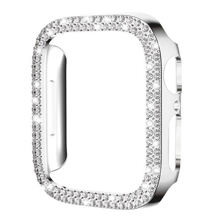 xDfind Double Row Diamond Hollow PC Watch Cover, For Apple Watch Series 9 / 8 / 7 45mm, For Apple Watch Series 9 / 8 / 7 41mm, For Apple Watch Series 3 / 2 / 1 38mm, For Apple Watch Series 3 / 2 / 1 42mm - DealBuddy
