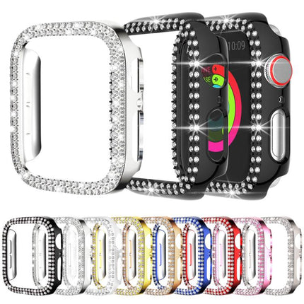xDfind Double Row Diamond Hollow PC Watch Cover, For Apple Watch Series 9 / 8 / 7 45mm, For Apple Watch Series 9 / 8 / 7 41mm, For Apple Watch Series 3 / 2 / 1 38mm, For Apple Watch Series 3 / 2 / 1 42mm - DealBuddy