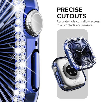 xDfind Double Row Diamond Hollow PC Watch Cover, For Apple Watch Series 9 / 8 / 7 45mm, For Apple Watch Series 9 / 8 / 7 41mm, For Apple Watch Series 3 / 2 / 1 38mm, For Apple Watch Series 3 / 2 / 1 42mm - DealBuddy