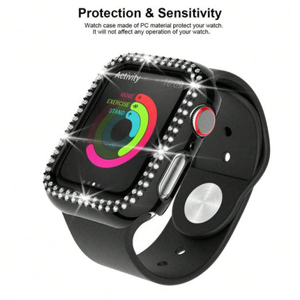 xDfind Double Row Diamond Hollow PC Watch Cover, For Apple Watch Series 9 / 8 / 7 45mm, For Apple Watch Series 9 / 8 / 7 41mm, For Apple Watch Series 3 / 2 / 1 38mm, For Apple Watch Series 3 / 2 / 1 42mm - DealBuddy
