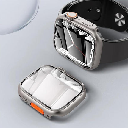 xDfind Change to Ultra 49mm Tempered Glass Film Integrated PC Watch Cover, For Apple Watch Series 6 / 5 / 4 / SE 44mm, For Apple Watch Series 6 / 5 / 4 / SE 40mm, For Apple Watch Series 9 / 8 / 7 45mm, For Apple Watch Series 9 / 8 / 7 41mm - DealBuddy
