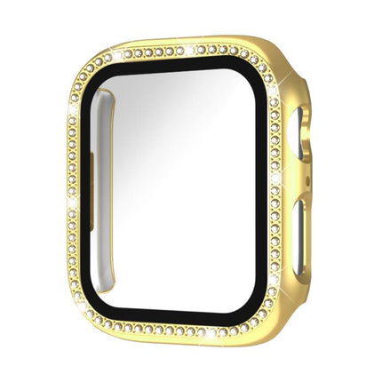 xDfind Single Row Diamond Tempered Glass Film Integrated PC Watch Case, For Apple Watch Series 9 / 8 / 7 45mm, For Apple Watch Series 9 / 8 / 7 41mm, For Apple Watch Series 3 / 2 / 1 38mm, For Apple Watch Series 3 / 2 / 1 42mm - DealBuddy