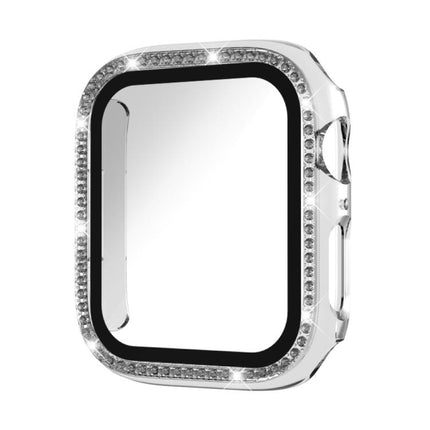 xDfind Single Row Diamond Tempered Glass Film Integrated PC Watch Case, For Apple Watch Series 9 / 8 / 7 45mm, For Apple Watch Series 9 / 8 / 7 41mm, For Apple Watch Series 3 / 2 / 1 38mm, For Apple Watch Series 3 / 2 / 1 42mm - DealBuddy