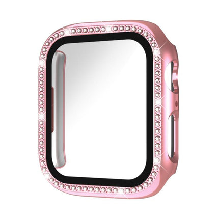 xDfind Single Row Diamond Tempered Glass Film Integrated PC Watch Case, For Apple Watch Series 9 / 8 / 7 45mm, For Apple Watch Series 9 / 8 / 7 41mm, For Apple Watch Series 3 / 2 / 1 38mm, For Apple Watch Series 3 / 2 / 1 42mm - DealBuddy