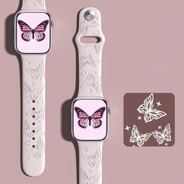 xDfind 3D Laser Engraving Silicone Watch Band, For Apple Watch 42 / 44 / 45 / 46 / 49mm, For Apple Watch 38 / 40 / 41 / S11 42mm - DealBuddy