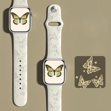 xDfind 3D Laser Engraving Silicone Watch Band, For Apple Watch 42 / 44 / 45 / 46 / 49mm, For Apple Watch 38 / 40 / 41 / S11 42mm - DealBuddy