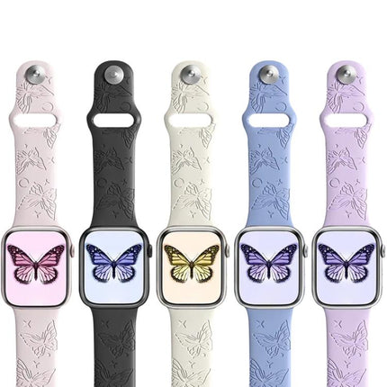 xDfind 3D Laser Engraving Silicone Watch Band, For Apple Watch 42 / 44 / 45 / 46 / 49mm, For Apple Watch 38 / 40 / 41 / S11 42mm - DealBuddy