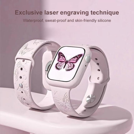 xDfind 3D Laser Engraving Silicone Watch Band, For Apple Watch 42 / 44 / 45 / 46 / 49mm, For Apple Watch 38 / 40 / 41 / S11 42mm - DealBuddy