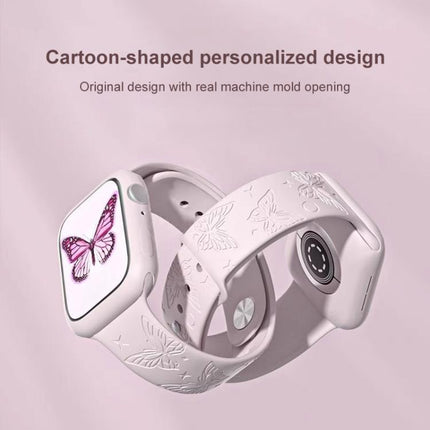 xDfind 3D Laser Engraving Silicone Watch Band, For Apple Watch 42 / 44 / 45 / 46 / 49mm, For Apple Watch 38 / 40 / 41 / S11 42mm - DealBuddy
