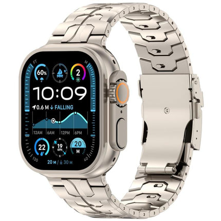 Detachable Safety Clasp Titanium Alloy Watch Band, For Apple Watch 46mm / 49mm / 45mm / 44mm, For Apple Watch 42mm / 41mm / 40mm / 38mm - DealBuddy