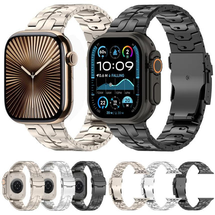 Detachable Safety Clasp Titanium Alloy Watch Band, For Apple Watch 46mm / 49mm / 45mm / 44mm, For Apple Watch 42mm / 41mm / 40mm / 38mm - DealBuddy