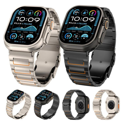 I-shaped Safety Clasp Titanium Alloy Watch Band, For Apple Watch 46mm / 49mm / 45mm / 44mm, For Apple Watch 42mm / 41mm / 40mm / 38mm - DealBuddy