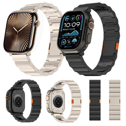 Thick One-bead Magnetic Clasp Titanium Alloy Watch Band, For Apple Watch 46mm / 49mm / 45mm / 44mm, For Apple Watch 42mm / 41mm / 40mm / 38mm - DealBuddy