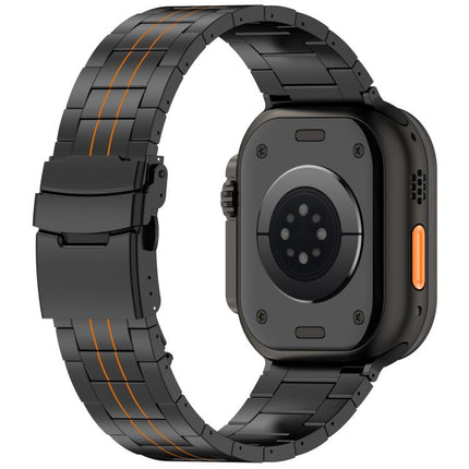 Three-bead Safety Clasp Titanium Alloy Watch Band, For Apple Watch 46mm / 49mm / 45mm / 44mm, For Apple Watch 42mm / 41mm / 40mm / 38mm - DealBuddy