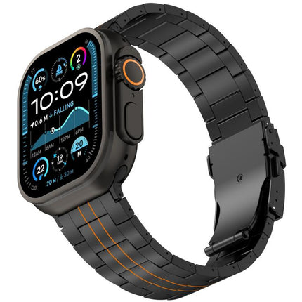 Three-bead Safety Clasp Titanium Alloy Watch Band, For Apple Watch 46mm / 49mm / 45mm / 44mm, For Apple Watch 42mm / 41mm / 40mm / 38mm - DealBuddy