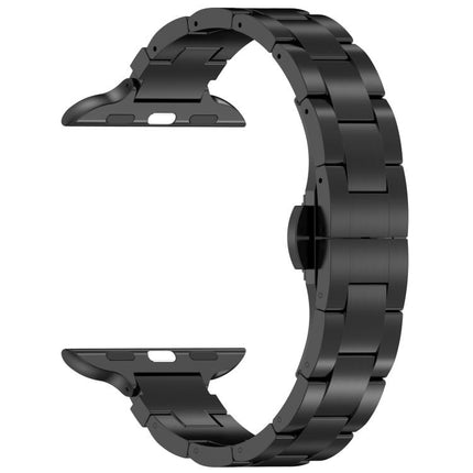 Slim Waist Three-bead Butterfly Buckle Titanium Alloy Watch Band, For Apple Watch 46mm / 49mm / 45mm / 44mm, For Apple Watch 42mm / 41mm / 40mm / 38mm - DealBuddy