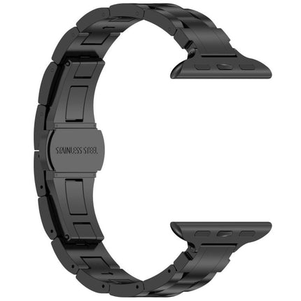 Slim Waist Three-bead Butterfly Buckle Titanium Alloy Watch Band, For Apple Watch 46mm / 49mm / 45mm / 44mm, For Apple Watch 42mm / 41mm / 40mm / 38mm - DealBuddy