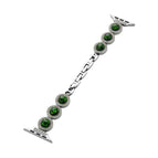 For Apple Watch 38 / 40 / 41 / S11 42mm / Silver Green Diamond