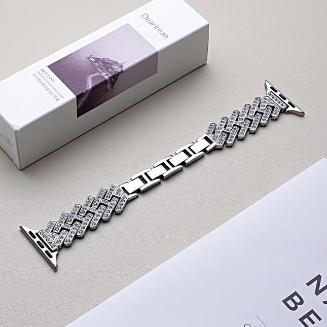 xDfind Drilled Twill H-shaped Metal Watch Band, For Apple Watch 42 / 44 / 45 / 46 / 49mm, For Apple Watch 38 / 40 / 41 / S11 42mm - DealBuddy