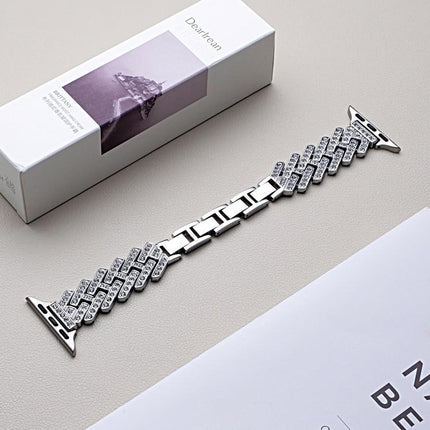 xDfind Drilled Twill H-shaped Metal Watch Band, For Apple Watch 42 / 44 / 45 / 46 / 49mm, For Apple Watch 38 / 40 / 41 / S11 42mm - DealBuddy