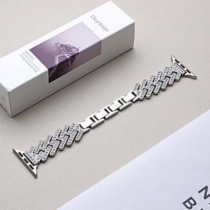 xDfind Drilled Twill H-shaped Metal Watch Band, For Apple Watch 42 / 44 / 45 / 46 / 49mm, For Apple Watch 38 / 40 / 41 / S11 42mm - DealBuddy
