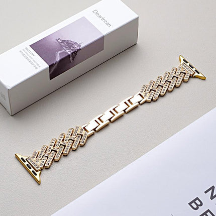 xDfind Drilled Twill H-shaped Metal Watch Band, For Apple Watch 42 / 44 / 45 / 46 / 49mm, For Apple Watch 38 / 40 / 41 / S11 42mm - DealBuddy