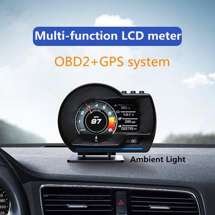 P6 OBD2 + GPS Smart HUD – Digital Head-Up Display for Speed, RPM, Temp & Alarms