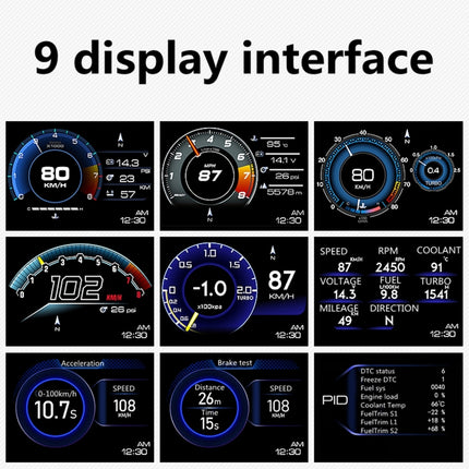 P6 OBD2 + GPS Smart HUD – Digital Head-Up Display for Speed, RPM, Temp & Alarms