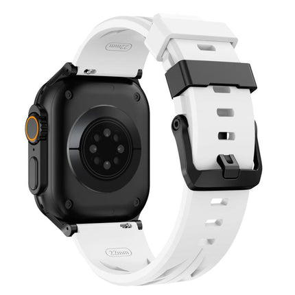Black Pin Buckle Silicone Watch Band, For Apple Watch 46mm / 49mm / 45mm / 44mm, For Apple Watch 42mm / 41mm / 40mm / 38mm - DealBuddy
