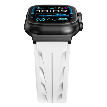 Black Pin Buckle Silicone Watch Band, For Apple Watch 46mm / 49mm / 45mm / 44mm, For Apple Watch 42mm / 41mm / 40mm / 38mm - DealBuddy