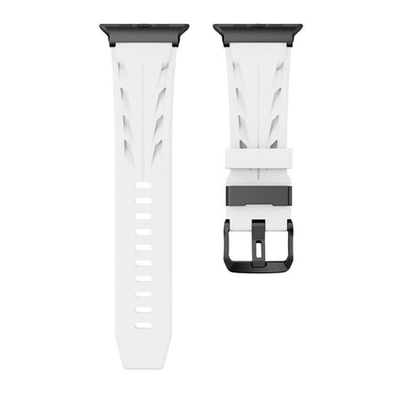Black Pin Buckle Silicone Watch Band, For Apple Watch 46mm / 49mm / 45mm / 44mm, For Apple Watch 42mm / 41mm / 40mm / 38mm - DealBuddy