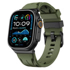 Black Pin Buckle Silicone Watch Band, For Apple Watch 46mm / 49mm / 45mm / 44mm, For Apple Watch 42mm / 41mm / 40mm / 38mm - DealBuddy