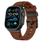 Black Pin Buckle Silicone Watch Band, For Apple Watch 46mm / 49mm / 45mm / 44mm, For Apple Watch 42mm / 41mm / 40mm / 38mm - DealBuddy