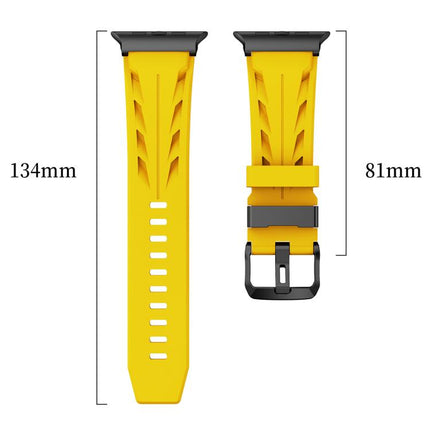 Black Pin Buckle Silicone Watch Band, For Apple Watch 46mm / 49mm / 45mm / 44mm, For Apple Watch 42mm / 41mm / 40mm / 38mm - DealBuddy