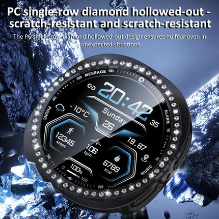 xDfind Single Row Diamond Hollow PC Watch Cover, For Samsung Galaxy Watch8 44mm, For Samsung Galaxy Watch8 40mm - DealBuddy