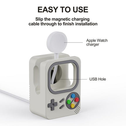For Apple Watch ZX-ZJ01 Retro Game Console Silicone Charging Stand Base - DealBuddy