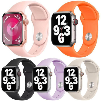 5 Pack xDfind Solid Color Silicone Sports Watch Band, For Apple Watch 42 / 44 / 45 / 46 / 49mm, For Apple Watch 38 / 40 / 41 / S11 42mm - DealBuddy
