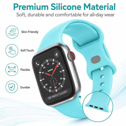 5 Pack xDfind Butterfly Buckle Silicone Watch Band, For Apple Watch 42 / 44 / 45 / 46 / 49mm, For Apple Watch 38 / 40 / 41 / S11 42mm - DealBuddy
