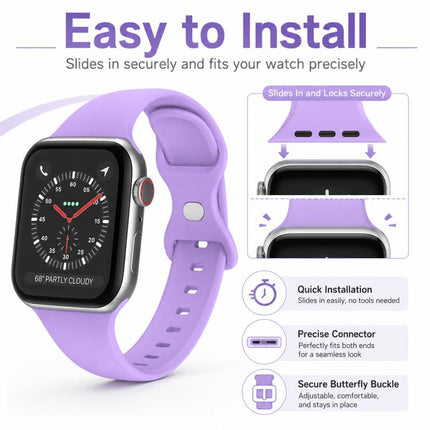 5 Pack xDfind Butterfly Buckle Silicone Watch Band, For Apple Watch 42 / 44 / 45 / 46 / 49mm, For Apple Watch 38 / 40 / 41 / S11 42mm - DealBuddy