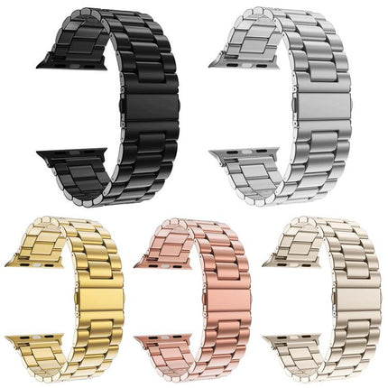 5 Pack xDfind Three Beads Fold Buckle Stainless Steel Watch Band, For Apple Watch 42 / 44 / 45 / 46 / 49mm, For Apple Watch 38 / 40 / 41 / S11 42mm - DealBuddy