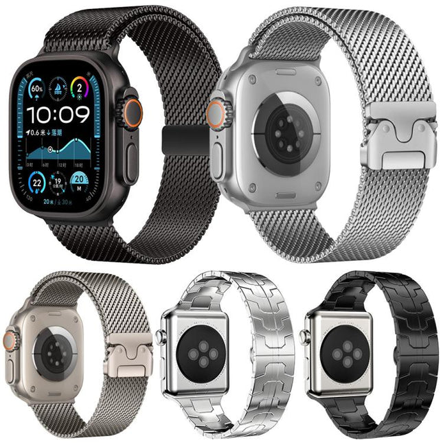 5 Pack xDfind Umbrella Buckle Milanese + Butterfly Buckle Mixed Watch Band, For Apple Watch 42 / 44 / 45 / 46 / 49mm, For Apple Watch 38 / 40 / 41 / S11 42mm - DealBuddy