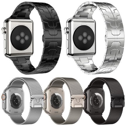 5 Pack xDfind Umbrella Buckle Milanese + Butterfly Buckle Mixed Watch Band, For Apple Watch 42 / 44 / 45 / 46 / 49mm, For Apple Watch 38 / 40 / 41 / S11 42mm - DealBuddy