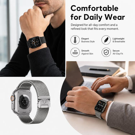 5 Pack xDfind Umbrella Buckle Milanese + Butterfly Buckle Mixed Watch Band, For Apple Watch 42 / 44 / 45 / 46 / 49mm, For Apple Watch 38 / 40 / 41 / S11 42mm - DealBuddy