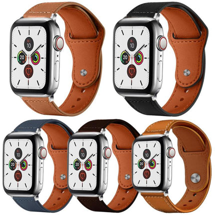 5 Pack xDfind Rivet Buckle Genuine Leather Watch Band, For Apple Watch 42 / 44 / 45 / 46 / 49mm, For Apple Watch 38 / 40 / 41 / S11 42mm - DealBuddy