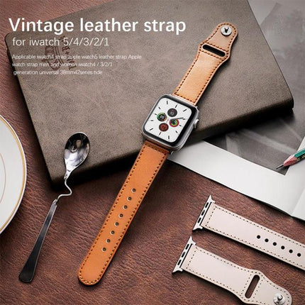 5 Pack xDfind Rivet Buckle Genuine Leather Watch Band, For Apple Watch 42 / 44 / 45 / 46 / 49mm, For Apple Watch 38 / 40 / 41 / S11 42mm - DealBuddy