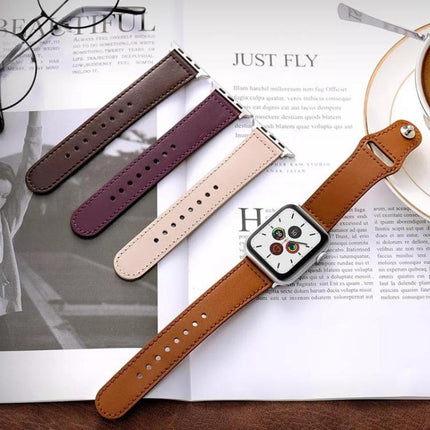 5 Pack xDfind Rivet Buckle Genuine Leather Watch Band, For Apple Watch 42 / 44 / 45 / 46 / 49mm, For Apple Watch 38 / 40 / 41 / S11 42mm - DealBuddy