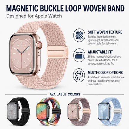 5 Pack xDfind Magnetic Buckle Loop Woven Watch Band, For Apple Watch 42 / 44 / 45 / 46 / 49mm, For Apple Watch 38 / 40 / 41 / S11 42mm - DealBuddy