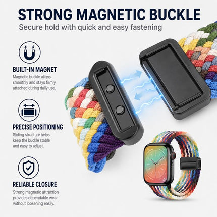 5 Pack xDfind Magnetic Buckle Loop Woven Watch Band, For Apple Watch 42 / 44 / 45 / 46 / 49mm, For Apple Watch 38 / 40 / 41 / S11 42mm - DealBuddy